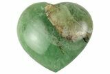 Polished Fluorescent Green Fluorite Heart - Madagascar #256191-1